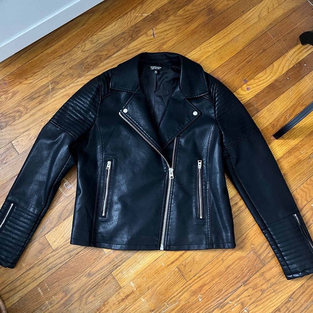 Topshop Black Faux Leather Jacket